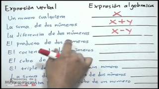 Traducción de lenguaje verbal a lenguaje algebraico