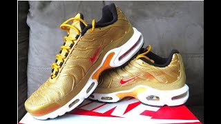 ? 2018 Nike Air Max Plus Metallic Gold Unboxing & On Foot Review!?