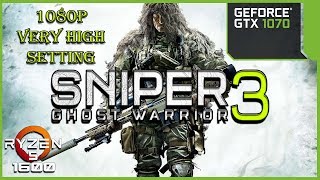 SNIPER GHOST WARRIOR 3 GTX 1070 - RYZEN 5 1600 - 16GB RAM - 1080p