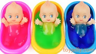Learn Colors Baby Doll Slime Bath Time Kinder Joy Spiderman Surprise Eggs Baby Finger Family Song