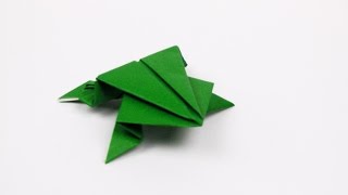 Origami jumping Frog