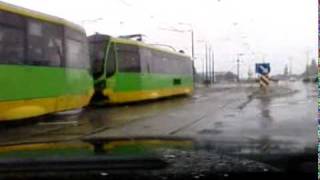 Poznań rondo Kaponiera bez świateł