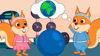 Famille d'Écureuil - Globe Terrestre Animé 2022 en Français