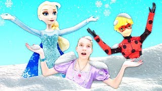 Видео для детей про Принцессу Софию — Супер-Кот и Эльза Холодное Сердце вернут снег в город