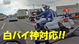 白バイ隊員さんが事故現場で神対応！安全を守る姿に感動！