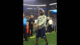 Dez Bryant of the Dallas Cowboys with the unreleased Air Jordan 14 low Laney then throws me the X!