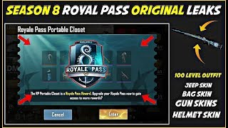PUBG MOBILE SEASON 8 ROYAL PASS ORIGINAL LEAKS | ALL NEW GUNS SKINS,BAG SKIN, OUTFITS