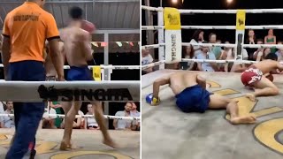 Double Knockout Floors BOTH Muay Thai Boxers