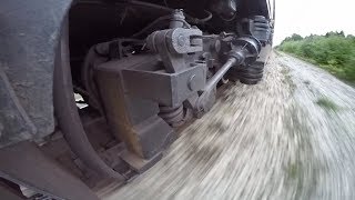 GoPro - Тележка тепловоза ТЭМ7 на плохой дороге 2 / TEM7 bogie on bad track 2