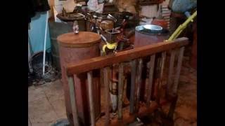 Газогенератор обращённого процесса.wood gasifier.