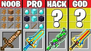 Minecraft Battle: SUPER SWORD CRAFTING CHALLENGE - NOOB vs PRO vs HACKER vs GOD Minecraft Animation