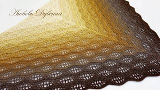Шаль крючком. Мастер класс. Crochet shawl. Master Class.