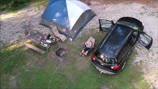 Camping in Stone Mountain Park GA with our Samoyed Kimba