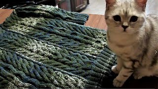 Мужской свитер ОРИГИНАЛЬНЫЙ.  Как легко связать свитер большого размера со сложным узором.