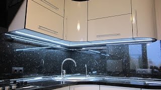 Светодиодная LED  подсветка рабочей зоны кухни с использованием светового профиля  .Полный процесс.