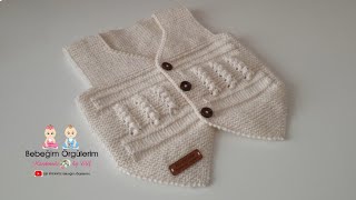 #elifpirenvise #baby #knitting
Yeni Doğan Bebek Yeleği, Kolay Yeni doğan Örgü Modeli
