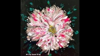 (197) Reverse Dip Acrylic Fluid Painting in Pink