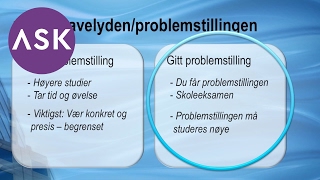 Skrivekurs: Fremgangsmåte og problemstilling
