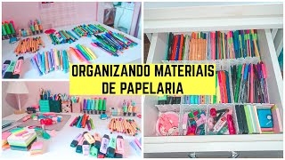 ORGANIZANDO a minha GAVETA de MATERIAL ESCOLAR