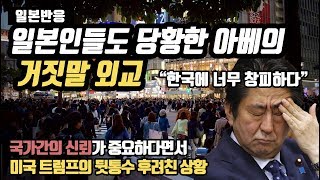 일본인들도 당황한 아베의 거짓말 외교 - 국가간의 신뢰가 중요하다면서 미국 트럼프의 뒷통수 후려친 상황