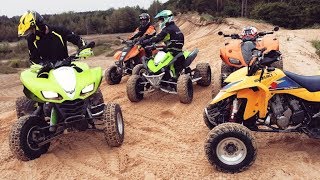Awesome one day on quad bikes - Team Kawasaki vs Team Suzuki