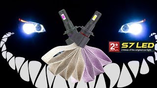 LED H7 лампы в ближний свет (светодиоды) установка в фары, распаковка. 6000 К