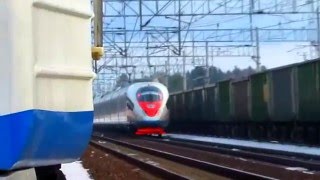 Виды из кабины машиниста электропоезда ЭД4МКу-0153