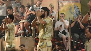 The full view of Ganga Aarti in VARANASI in Sawan/Monsoon Season-  Part 4