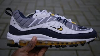 Air Max 98 'Tour Yellow' Quick Look (White, Tour Yellow + Midnight Navy)