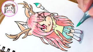 Practicing drawing with Copic 10: Gachalife character  you requested