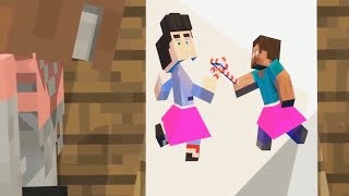 Monster School: Girls vs Boys LOVE - Drawing - BIG GUNS Challenge - Minecraft Animation
