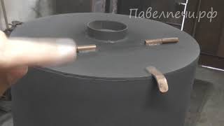 Печь для бани с дверкой со стеклом и баком для воды