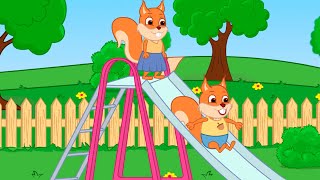 Famille d'Écureuil - Descente En Glissade Animé 2021 en Français