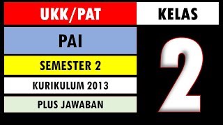 Soal UKK PAT PAI  dan Budi Pekerti Kelas 2 SD Semester 2 (Genap) Kurikulum 2013 dan Kunci Jawaban