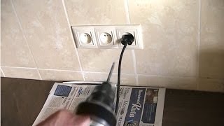 Установка розеток в кафель. Электромонтаж под плиткой в Киеве