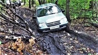 Нивы, Шеви Нивы, Гелик, Паджеро и УАЗы по грязи осеннего леса