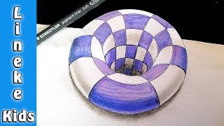 Hoe teken je een 3D gat in je papier in stappen!