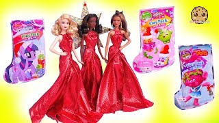 Surprise Blind Bag Toys + Holiday Christmas Barbie Doll Haul - Cookie Swirl C Video