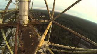 Climbing up the Russian Woodpecker DUGA 3 Chernobyl-2 OTH radar Залаз на  ЗГРЛС Чернобыль-2 "ДУГА"