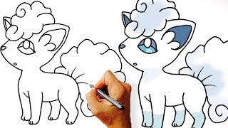 How to Draw Alolan Vulpix Pokemon Step by Step Easy
