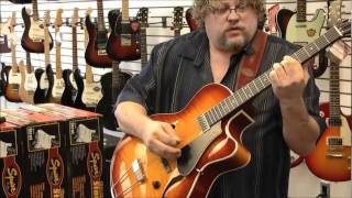 Godin 5th Ave Jazz Acoustic-Electric Guitar - Natural Flame High Gloss | Jim Laabs Music