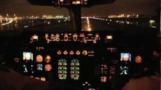 Brussels Airlines Avro RJ100 BRU to OSL cockpit takeoff and landing FULL HD