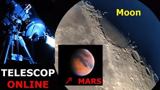 Марс и Луна. ONLINE Telescope! Moon and MARS! Телескоп 203 мм 7.10.2020