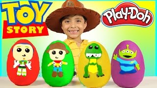 New Toy Story 4 Play-Doh Surprise Eggs Kids Toys Disney Pixar Buzz Lightyear Woody Rex Movie Trailer