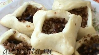 Шаньги с гречкой, грибами и луком.