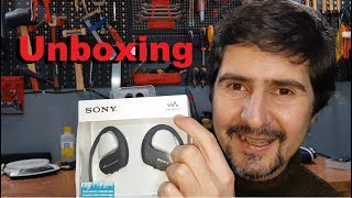 Unboxing Sony Walkman NW-WS413B à Prova de Água
