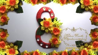 8 марта. Магнит. Канзаши.МК March 8. Magnet. Kanzashi.MK