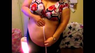 Fat Woman Measuring Huge Sexy Belly - BBW / SSBBW