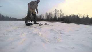 Ловля ленка на "пулю". Winter fishing in Siberia.