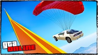 НОВЫЕ СУМАСШЕДШИЕ ГОНКИ НА МАШИНЕ С ПАРАШЮТОМ В ГТА 5 (GTA 5 ONLINE ГОНКИ)